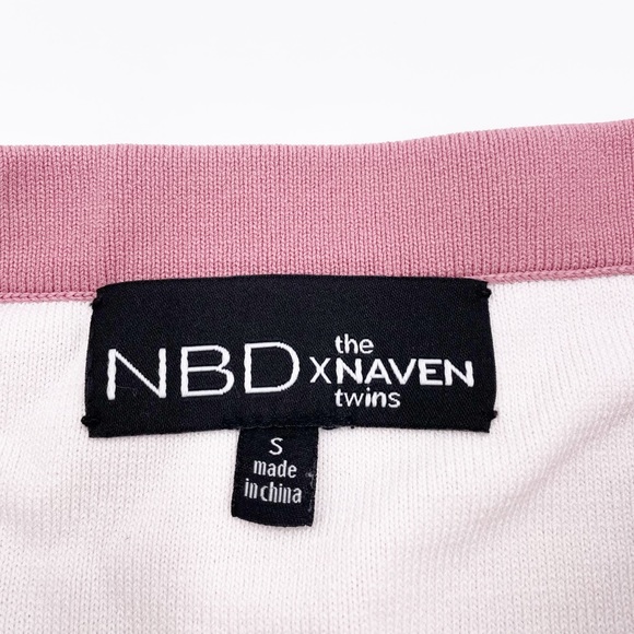 NBD x The Naven Twins Diamond Skirt Mauve Pink Knit Stretch Mini Size Small - Picture 5 of 14